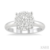 3/4 Ctw Lovebright Round Cut Diamond Bridal Ring in 14K White Gold